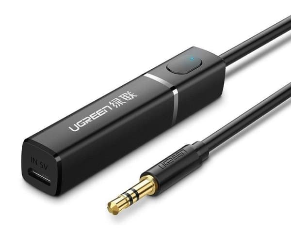 Ugreen Bluetooth 5.0 lähetin Langaton audiosovitin 3,5 mm miniliitäntä, musta (40761 CM107)