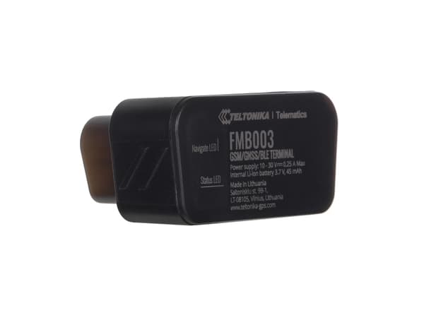 Teltonika FMB003, Bil, Svart, Dammresistent, Temperaturbeständig, Ett SIM-kort, 850,900,1800,1900 MHz, IP41