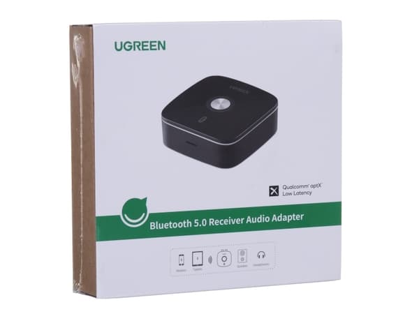 Bluetooth 5.0 mottagaradapter UGREEN 2x RCA, 3,5 mm jack, aptX svart