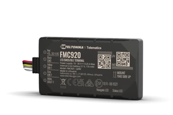 Teltonika FMC920-QKIB0, 0,128 GB, Micro-USB, Uudelleenladattava, Litiumioni (Li-Ion), 170 mAh, 54 g