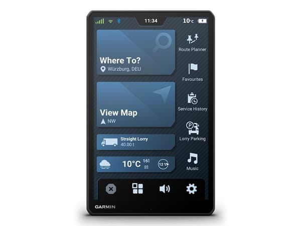 Garmin dezl LGV1020, 25,6 cm (10.1"), 1280 x 800 pixlar, TFT, 215,9 x 134,6 mm (8.5 x 5.3"), 216 x 135 mm, Flash, Minneskort