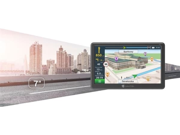 Navitel E707 Magnetic, Albania, Andorra, Itävalta, Belgia, Bosnia Herzegovina, Bulgaria, Kroatia, Kypros, Tšekin..., 17,8 cm (7"), 800 x 480 pikseliä musta