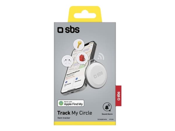 SBS TEFINDBTAPW, Universal, Spårningsbricka, Vit, Dammresistent, Vattentålig, IP65, CR2032