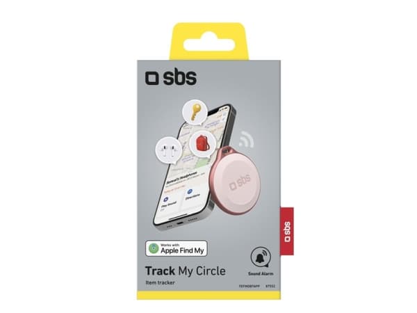 SBS TEFINDBTAPP, Universal, Spårningsbricka, Rosa, Dammresistent, Vattentålig, IP65, CR2032