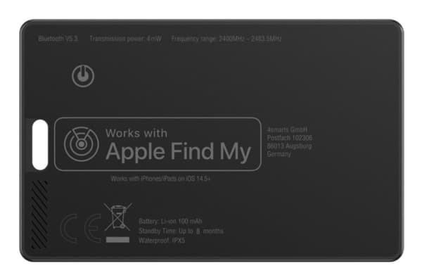 4smarts 541323, Universal, Finder smart card, Svart, Vattentät, 2400 - 2483,5 MHz, 100 dB