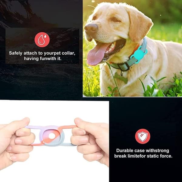 AirTag Skal Hund - Skydd - Fäst på hundhalsband silikon