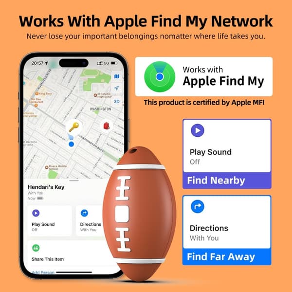 Anti-Lost Mini Global Locator Smart GPS Tracker fungerer med Find My