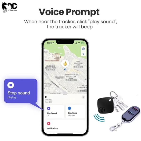 GPS Tracker -Apple-find-my- IP65 Vattentät för telefon, plånbok, nyckel, barn, husdjur Vit