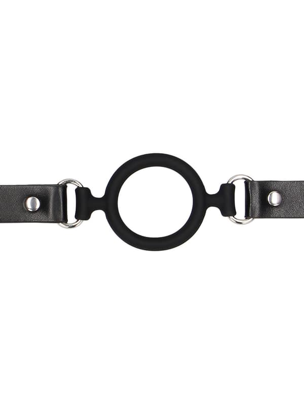 Ouch!: Silicone Ring Gag with Leather Straps