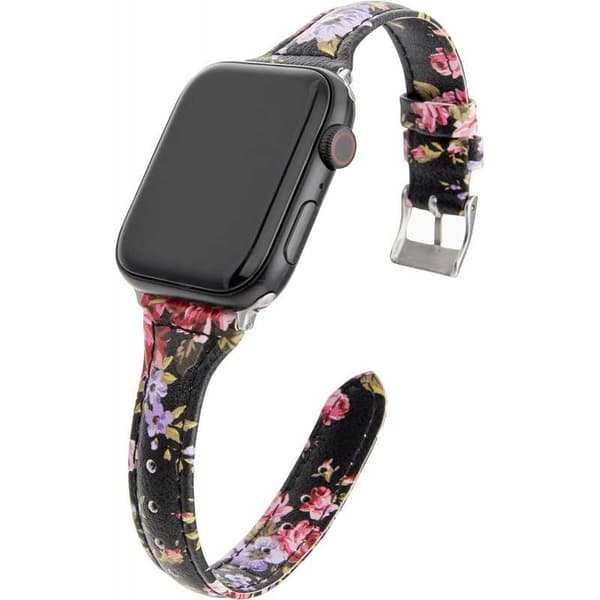 Apple Watch 40mm / 38 mm Stilrent Läderarmband Mercy® Musta
