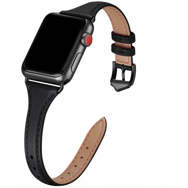 Apple Watch 40mm / 38 mm Stilrent Läderarmband Mercy® Svart