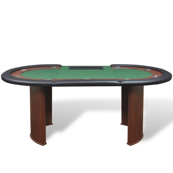 vidaXL Pokerbord för 10 spelare med dealerplats grön