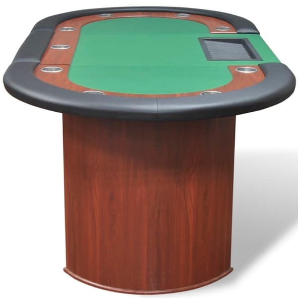 vidaXL Pokerbord för 10 spelare med dealerplats grön