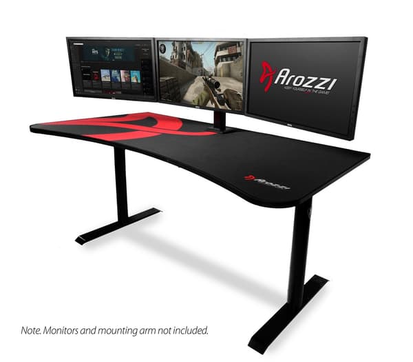 Arozzi Arena Gaming Desk - Pure Black