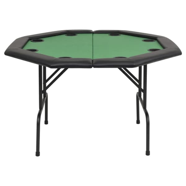 vidaXL Taitettava pokeripöytä 8 pelaajalle kahdeksankulmainen vihreä