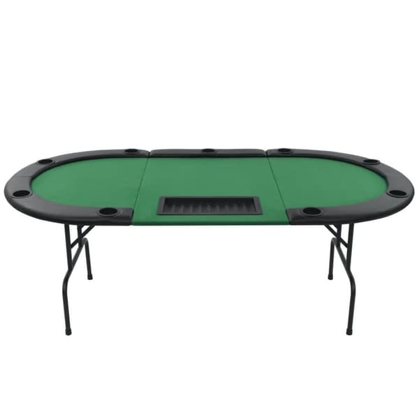 vidaXL Pokerbord 9 spillere sammenleggbar 3-delt oval grønn