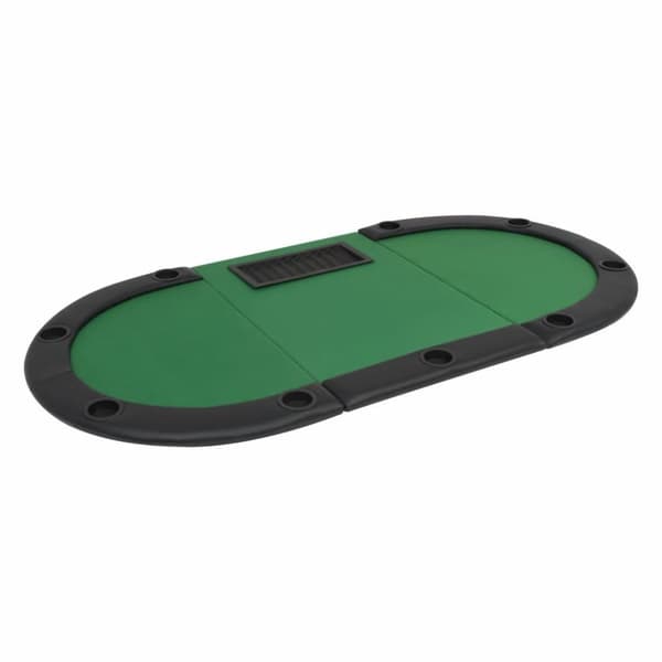 vidaXL Pokerbord 9 spillere sammenleggbar 3-delt oval grønn