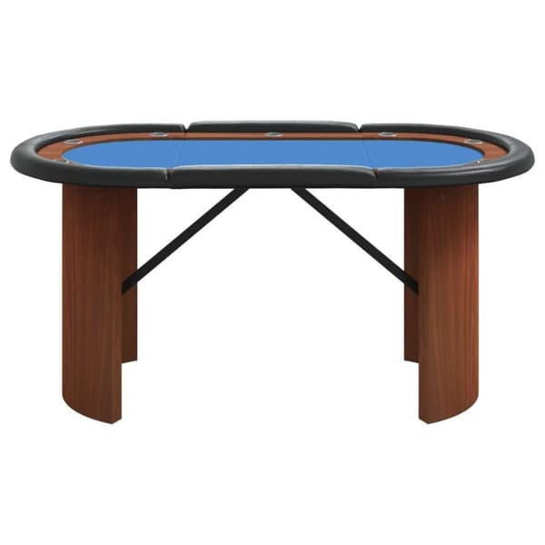 vidaXL Pokerbord för 10 spelare 160x80x75 cm blå