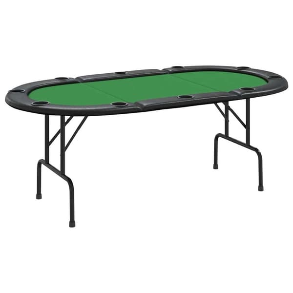 vidaXL Pokerbord sammenleggbart 10 spillere grønn 207x106x76 cm