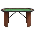 Miniatyrbild 3 av 7: vidaXL Pokerbord för 10 spelare 160x80x75 cm grön