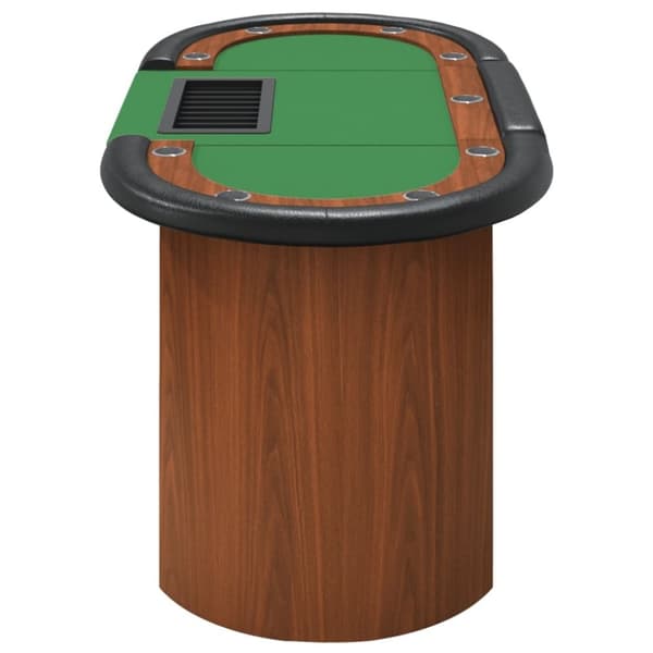 vidaXL Pokerbord med markerhållare 10 spelare 160x80x75 cm grön