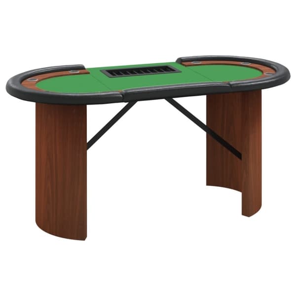 vidaXL Pokerbord med markerhållare 10 spelare 160x80x75 cm grön