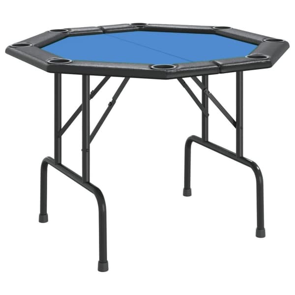 vidaXL foldbart pokerbordplade 8 pers. 108x108x75 cm blå