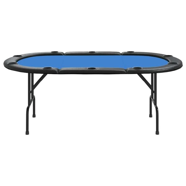 vidaXL 10 pelaajan kokoontaittuva pokeripöytä sininen 207x106x76 cm