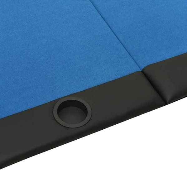 vidaXL 10 pelaajan kokoontaittuva pokeripöytä sininen 207x106x76 cm