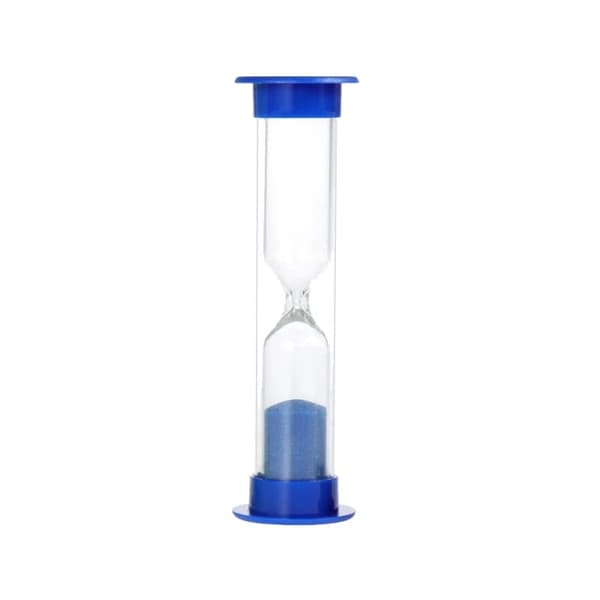 1st 3-minuters Timglas, blått med blå sand