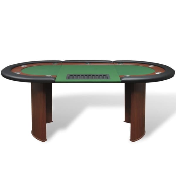 vidaXL 10 pers. pokerbord med dealerområde og jetonholder grøn -  Poker- & spilleborde