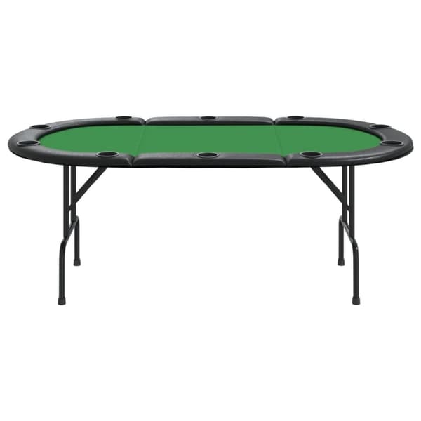 vidaXL 10 pelaajan kokoontaittuva pokeripöytätaso vihreä 206x106x75 cm - Pokeri- & pelipöydät