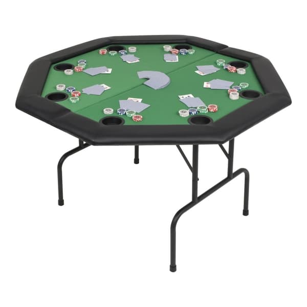 vidaXL Hopfällbart pokerbord 8 spelare åttkantigt 2-sidigt grönt -  Poker- & spelbord