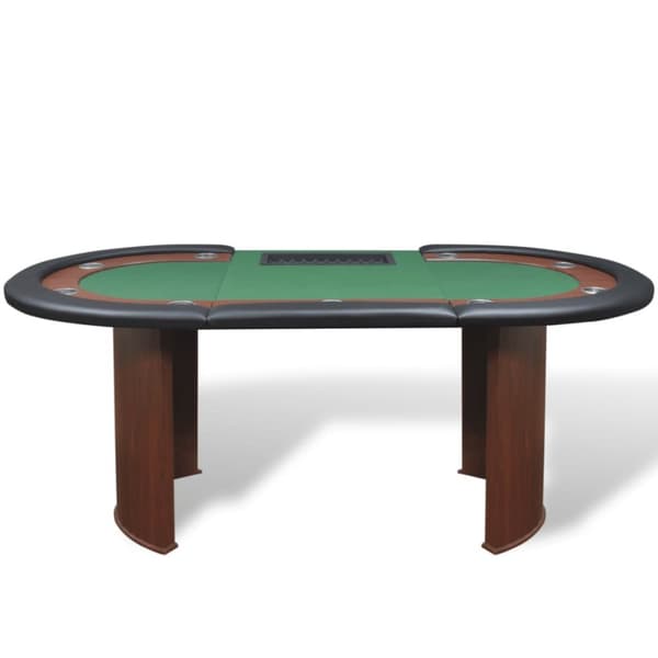 The Living Store 10 pers. pokerbord med dealerområde og jetonholder grøn -  Poker- & spilleborde