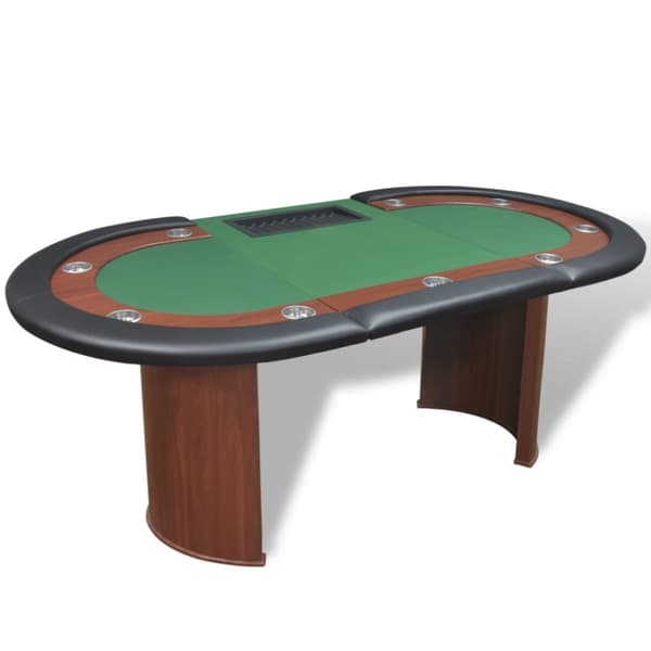 The Living Store 10 pers. pokerbord med dealerområde og jetonholder grøn -  Poker- & spilleborde