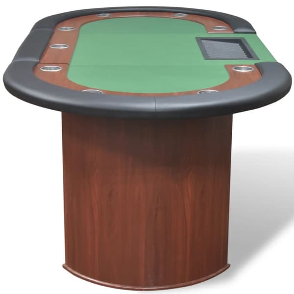 The Living Store 10 pers. pokerbord med dealerområde og jetonholder grøn -  Poker- & spilleborde