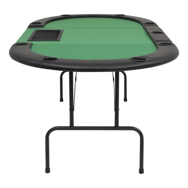 The Living Store Hopfällbart pokerbord 9 spelare ovalt 3-sidigt grönt -  Poker- & spelbord