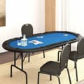 Miniatyrbild 1 av 2: Pokerbord för 10 spelare hopfällbart 208x106x3 cm blå