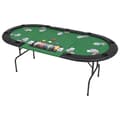 Miniatyrbild 1 av 2: Hopfällbart pokerbord 9 spelare ovalt 3-sidigt grönt