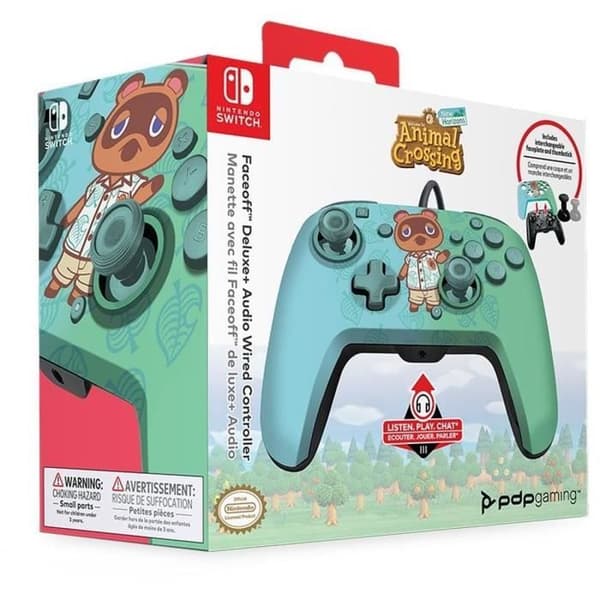 Wired Controller - PDP - Faceoff Deluxe - Animal Crossing: Tom Nook - Switch