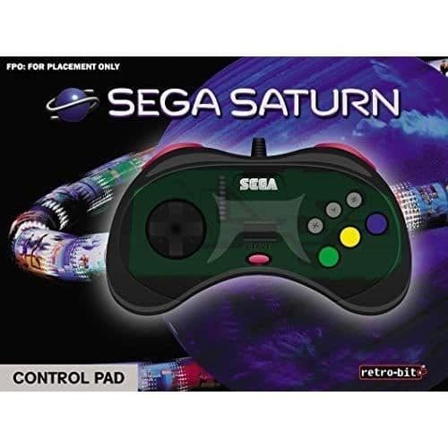 Kabelkontroll grå Retrobit SEGA Saturn 8 knappar Originalanslutning
