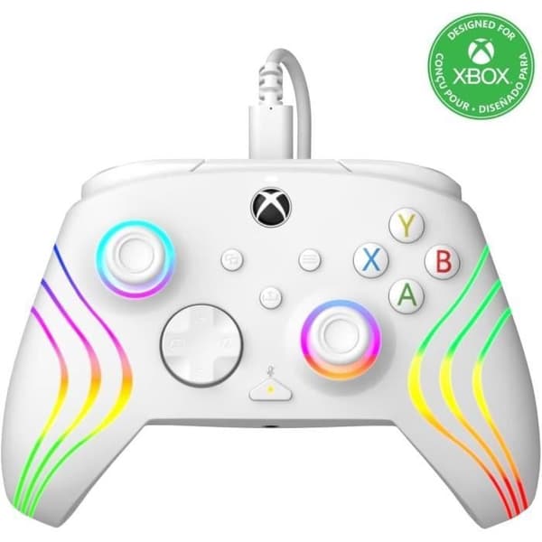 Gamepad - PDP - Afterglow Wave - Kabelansluten - Vit - PC och Xbox kompatibel