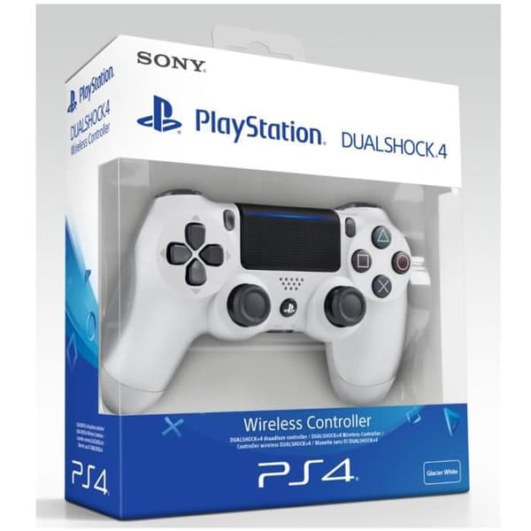 PS4 DualShock 4.0 V2 Controller White/Glacier White - PlayStation Official