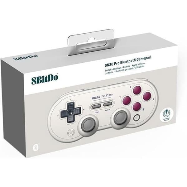Gamepad - BARA FÖR SPEL - SN30 Pro Gamepad Hall Effect Classic - Bluetooth - Vibration - Vit
