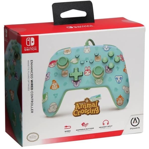 Gamepad - POWER A - Animal Crossing: New Horizons - Wired - Vibration - Grönt och blått