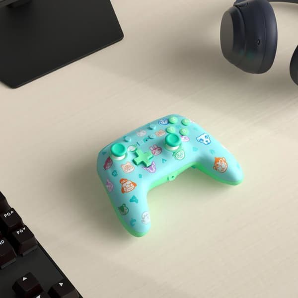 Gamepad - POWER A - Animal Crossing: New Horizons - Wired - Vibration - Grönt och blått