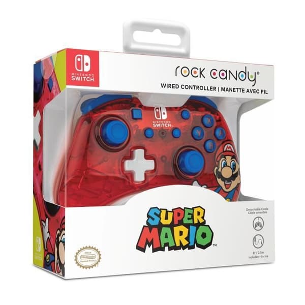 Spelkontroll - Nintendo Switch - Mario Rock Candy - Trådad - PDP - Röd