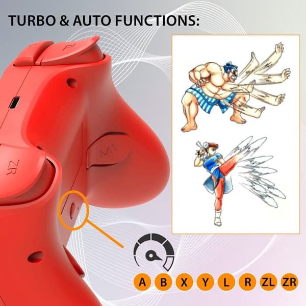 Subsonic - Trådlös kontroller för Switch / Switch oled - bluetooth med LED, vibrationer och gyroskop - Röd