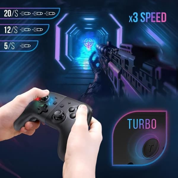 Trådlös handkontroll för Nintendo Switch, Bluetooth-kontroller kompatibel med Nintendo Switch, IOS och Android