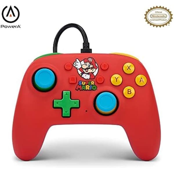 Nintendo Switch OLED och Lite trådbunden handkontroll - POWERA - Super Mario - Vibration
